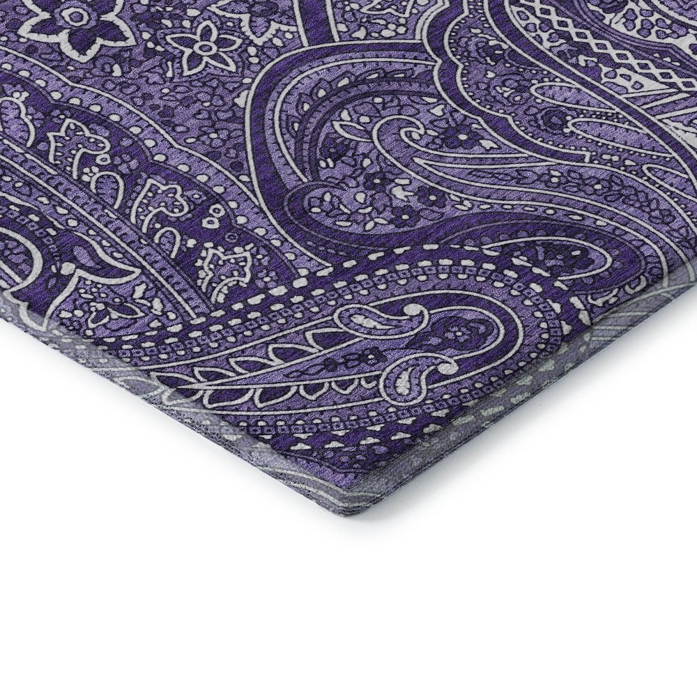 Premium Machine Washable Mayfield  Purple 2'3" x 7'6" Runner Rug. Picture 3