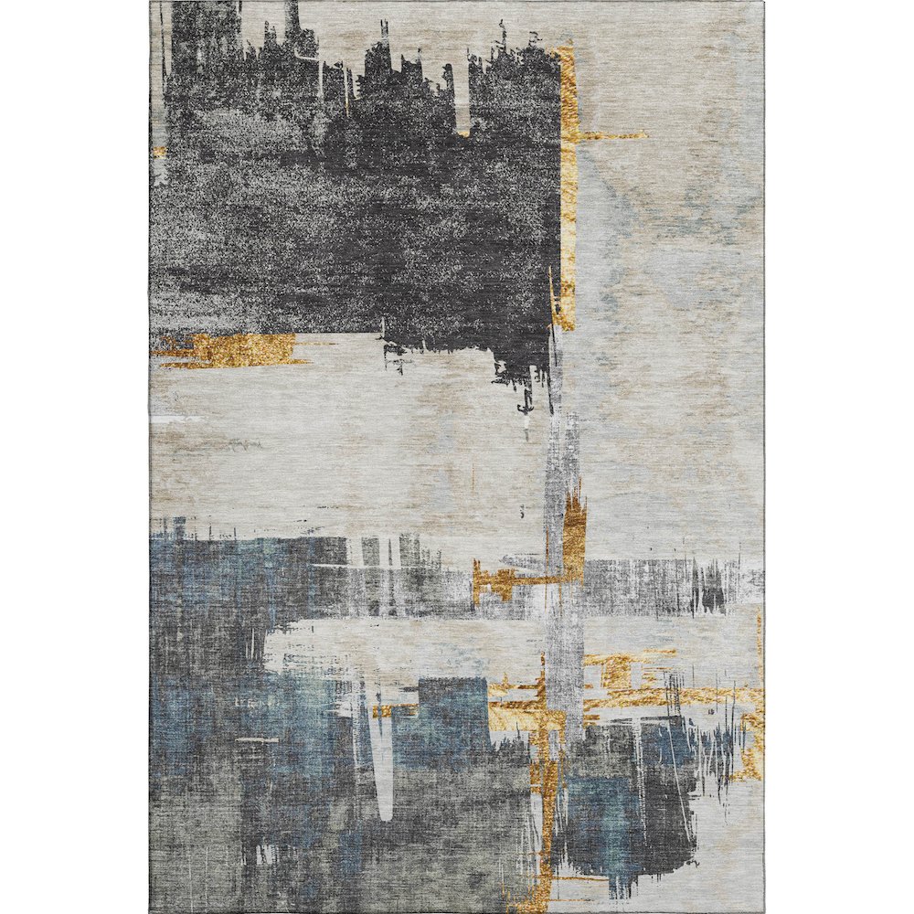 Premium Machine Washable Mayfield  Charcoal 3' x 5' Rug. Picture 1