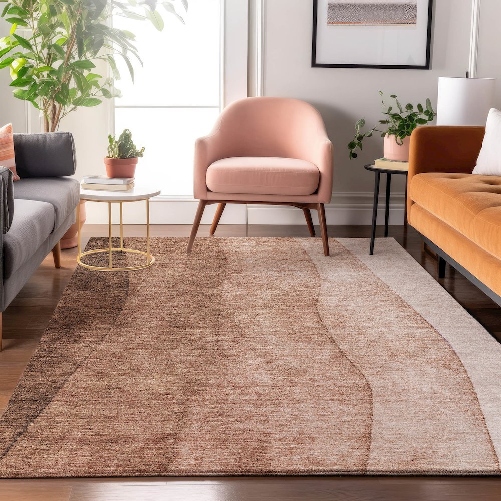 Premium Machine Washable Mayfield  Brown 3' x 5' Rug. Picture 5