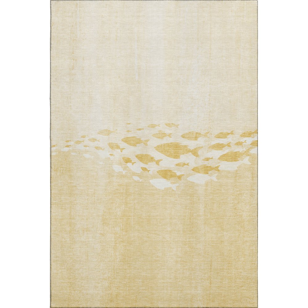 Premium Machine Washable Mayfield  Gold 3' x 5' Rug. Picture 1