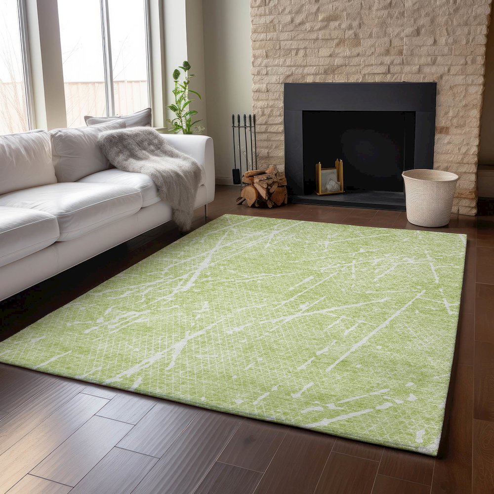 Premium Machine Washable Mayfield  Aloe 3' x 5' Rug. Picture 6