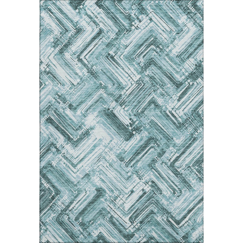 Premium Machine Washable Mayfield  Teal 3' x 5' Rug. Picture 1