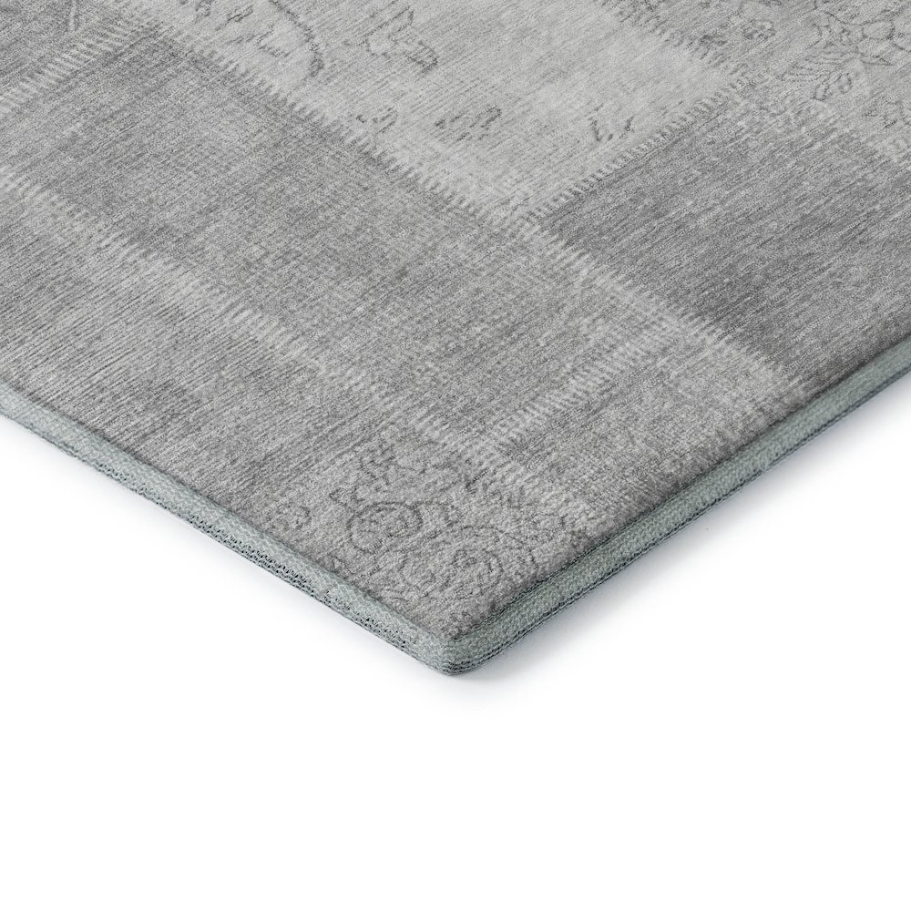 Premium Machine Washable Mayfield  Silver 2'3" x 7'6" Runner Rug. Picture 3