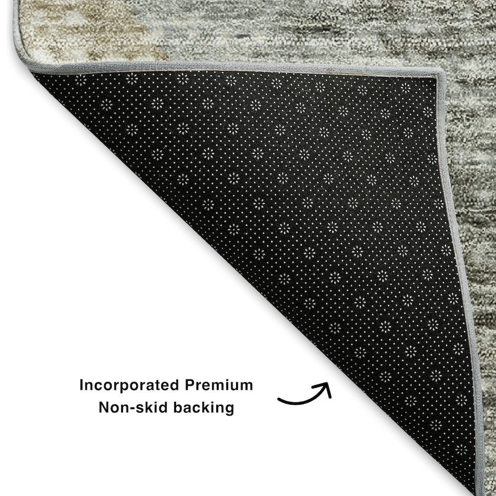Premium Machine Washable Mayfield  Taupe 2'3" x 7'6" Runner Rug. Picture 2