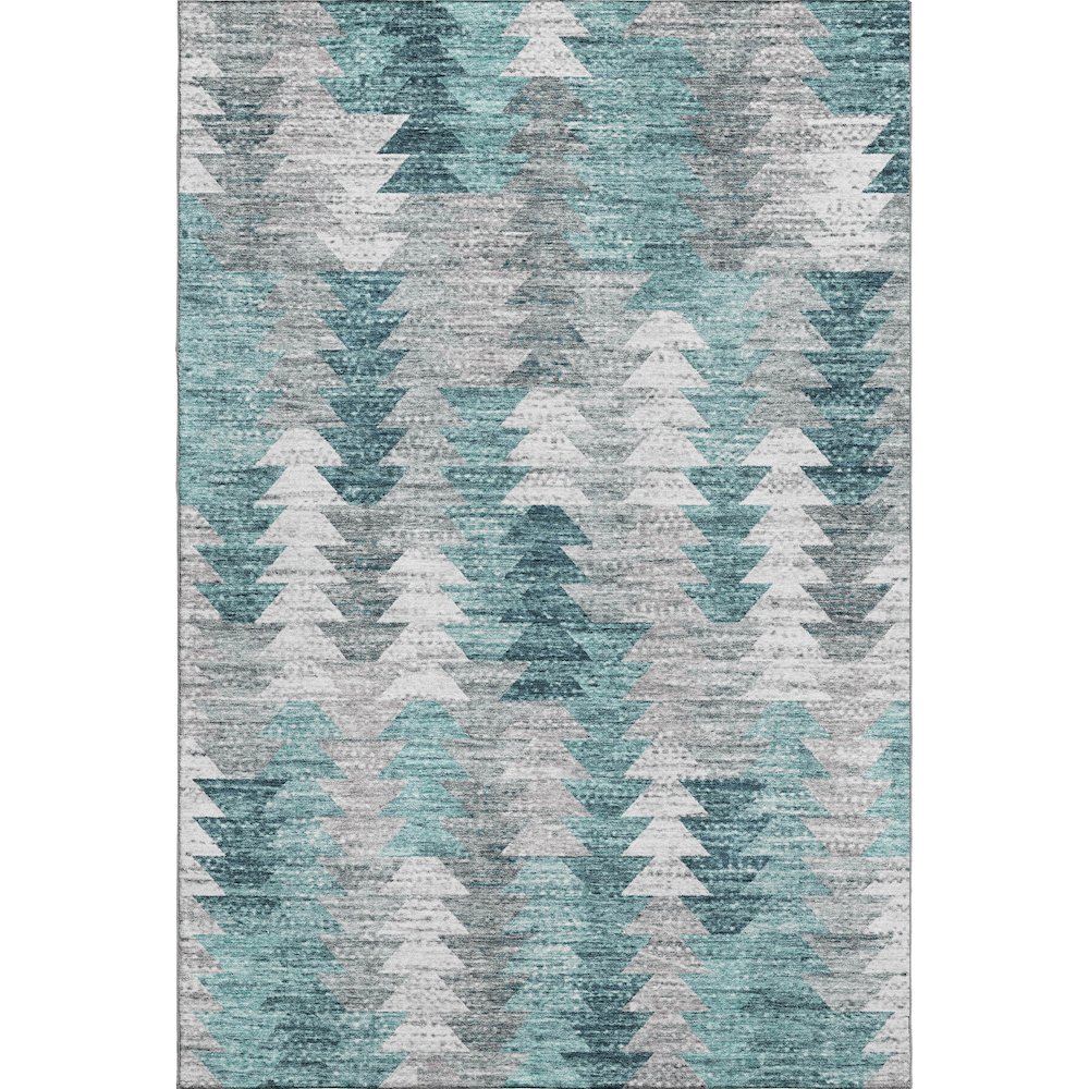 Premium Machine Washable Mayfield  Teal 3' x 5' Rug. Picture 1