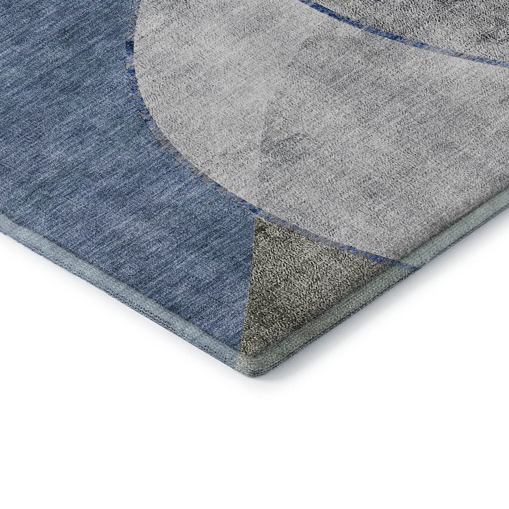 Premium Machine Washable Mayfield  Blue 2'3" x 7'6" Runner Rug. Picture 3