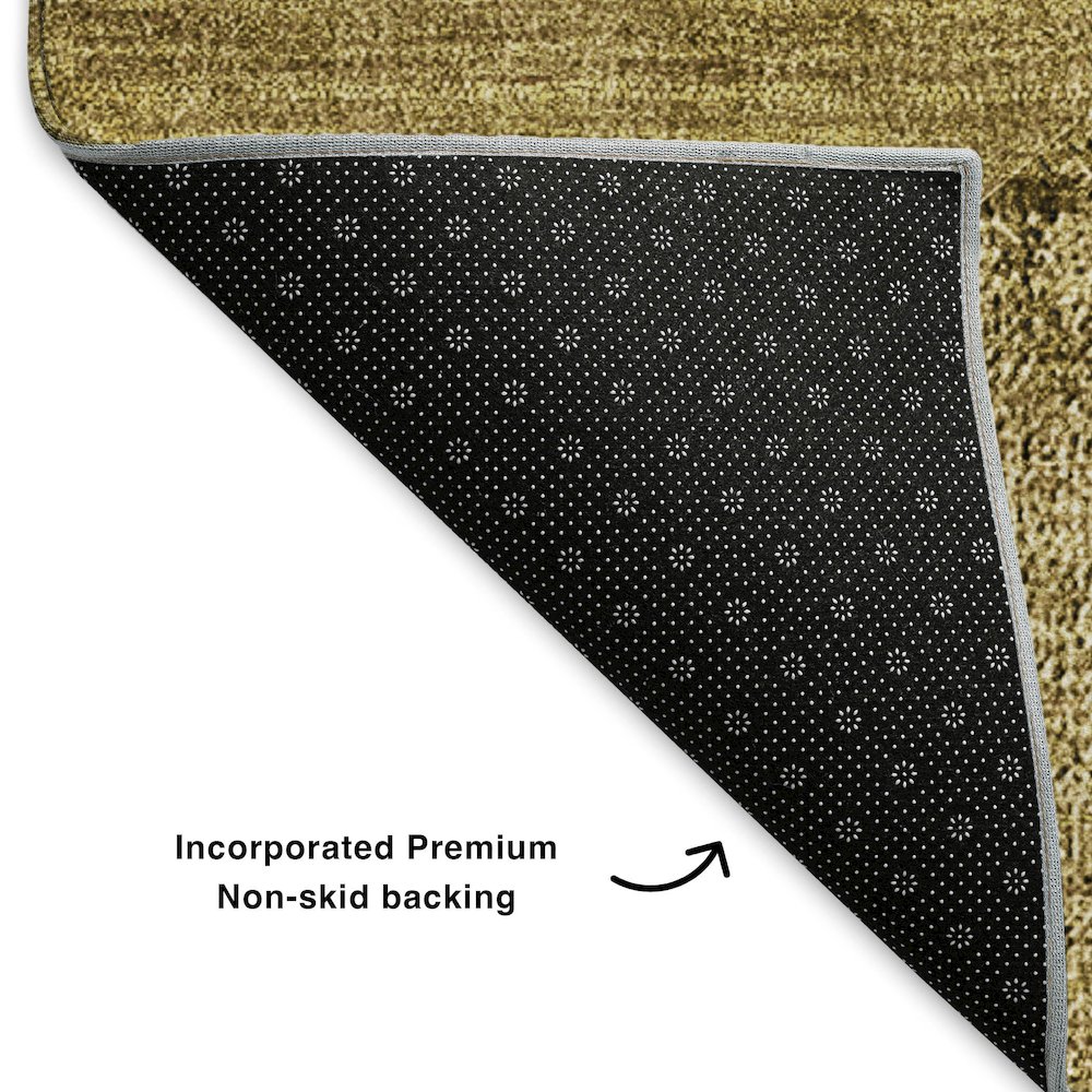 Premium Machine Washable Mayfield  Brown 2'3" x 7'6" Runner Rug. Picture 2