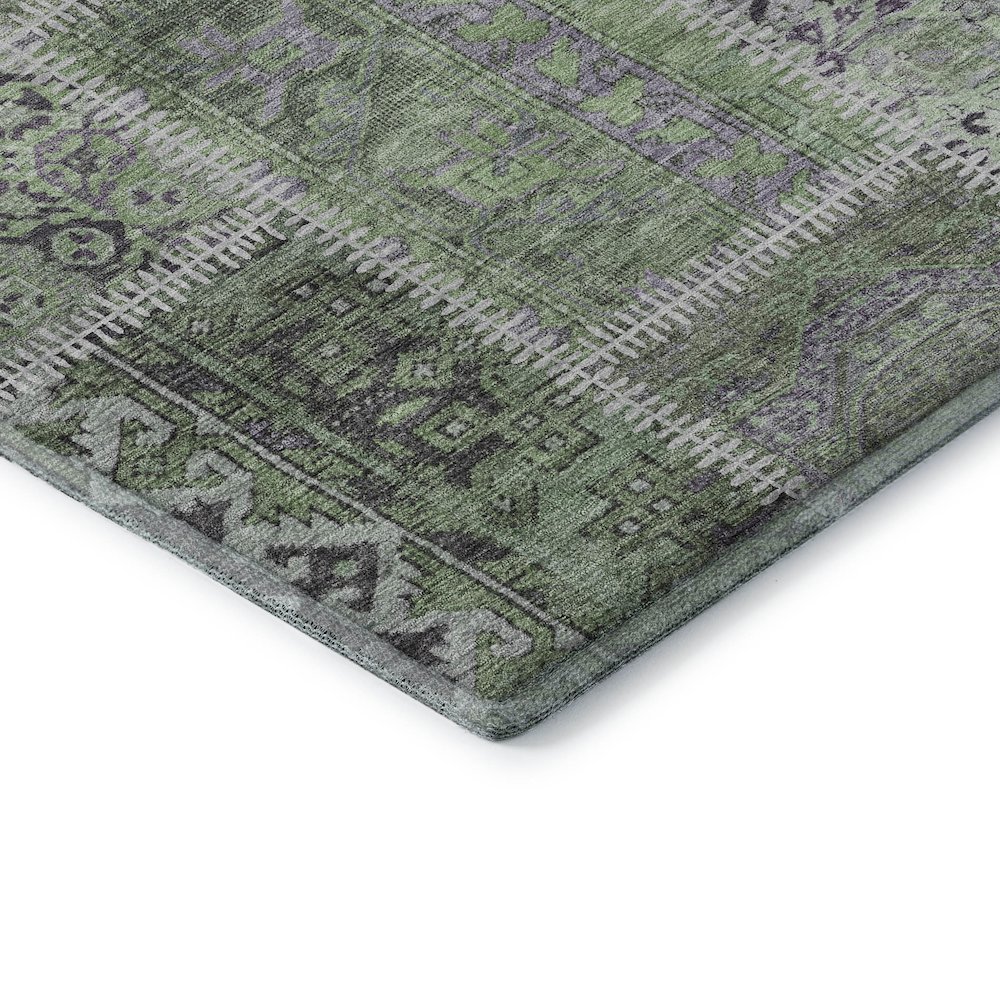 Premium Machine Washable Mayfield  Green 2'3" x 7'6" Runner Rug. Picture 3