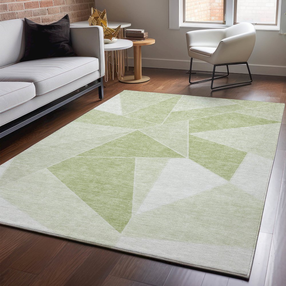 Premium Machine Washable Mayfield  Aloe 3' x 5' Rug. Picture 5