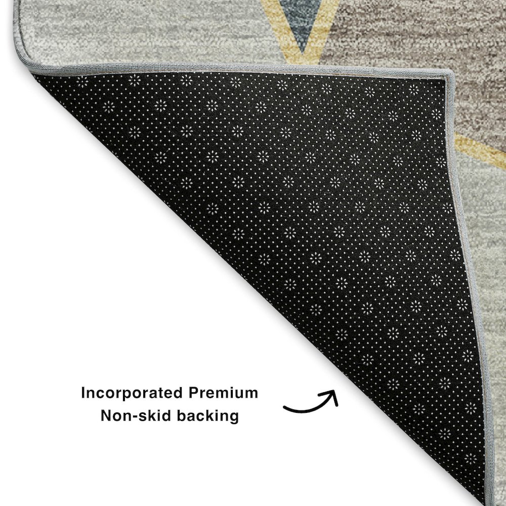 Premium Machine Washable Mayfield  Blue 2'3" x 7'6" Runner Rug. Picture 2