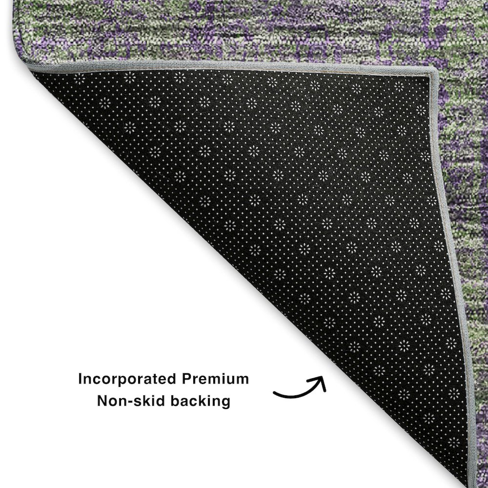 Premium Machine Washable Mayfield  Fern 2'3" x 7'6" Runner Rug. Picture 2