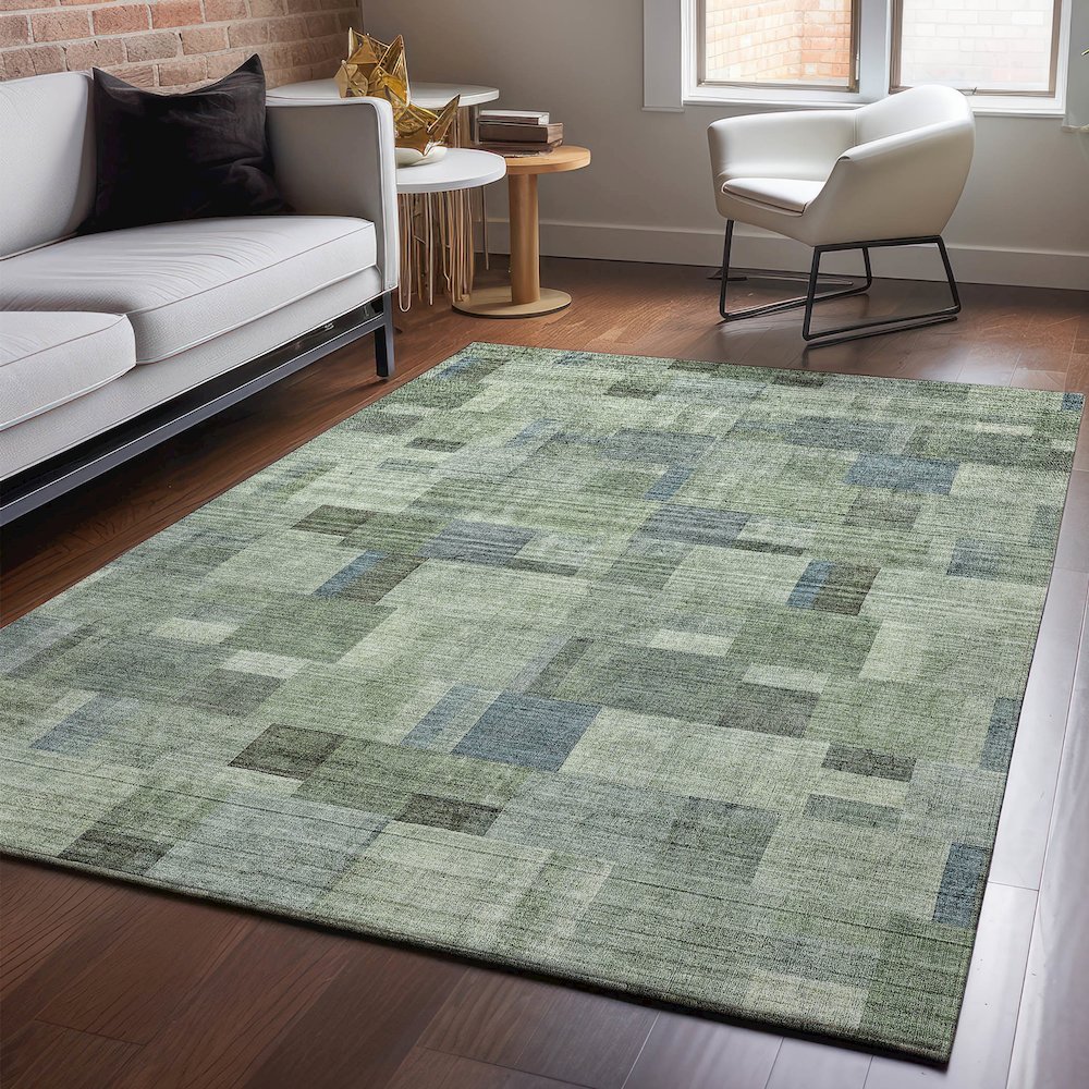 Premium Machine Washable Mayfield  Green 3' x 5' Rug. Picture 5