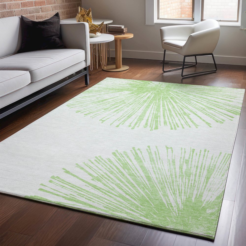 Premium Machine Washable Mayfield  Aloe 3' x 5' Rug. Picture 5