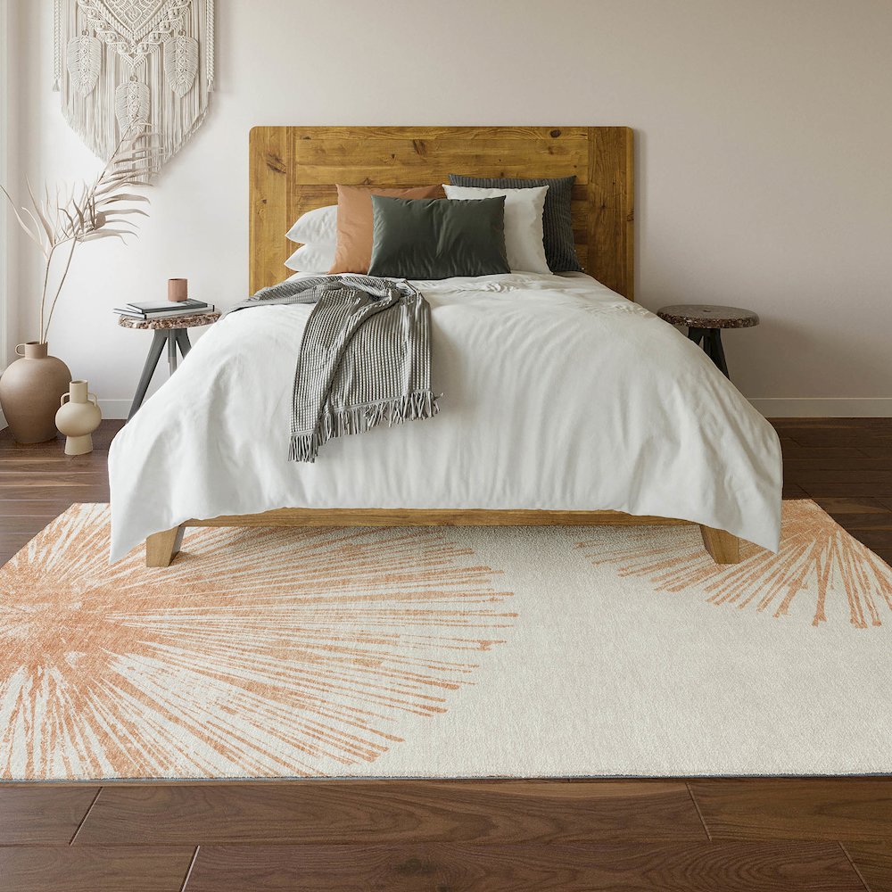 Premium Machine Washable Mayfield  Salmon 3' x 5' Rug. Picture 6