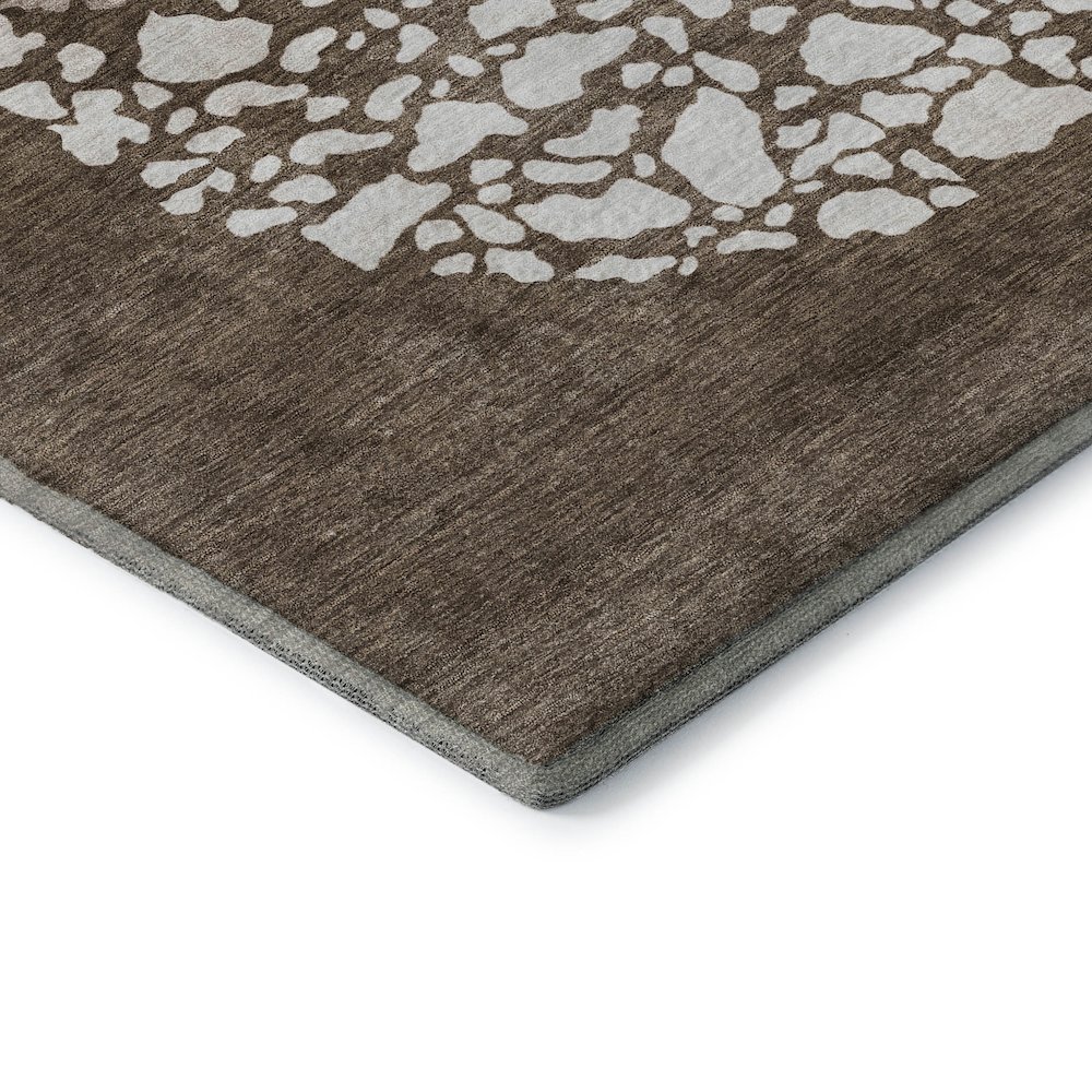 Premium Machine Washable Mayfield  Chocolate 2'3" x 7'6" Runner Rug. Picture 3