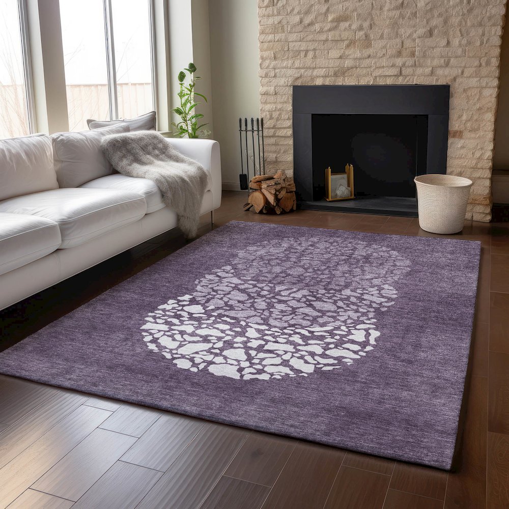 Premium Machine Washable Mayfield  Eggplant 3' x 5' Rug. Picture 6