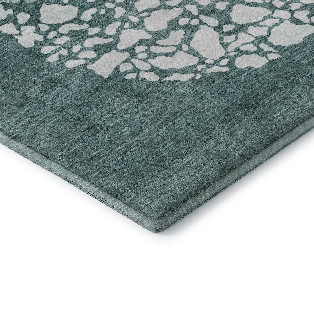 Premium Machine Washable Mayfield  Teal 2'3" x 7'6" Runner Rug. Picture 3