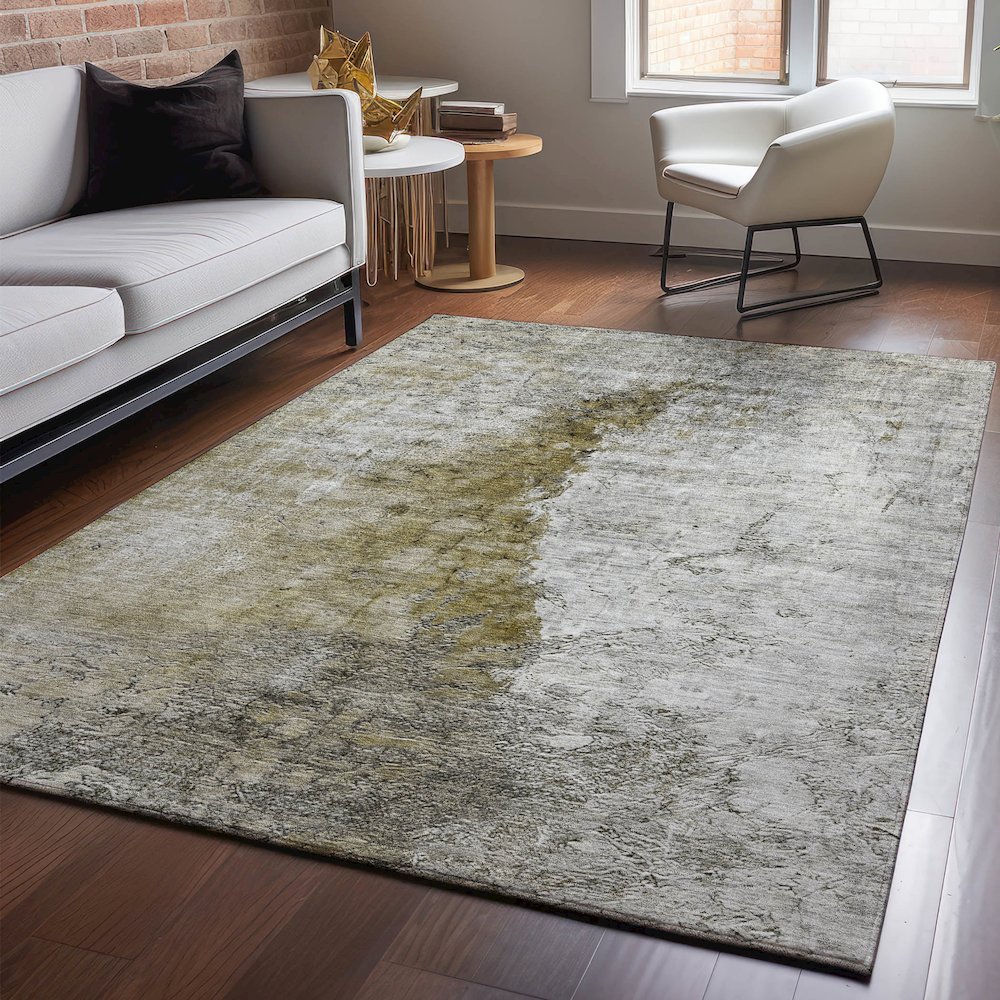 Premium Machine Washable Mayfield  Brown 3' x 5' Rug. Picture 5