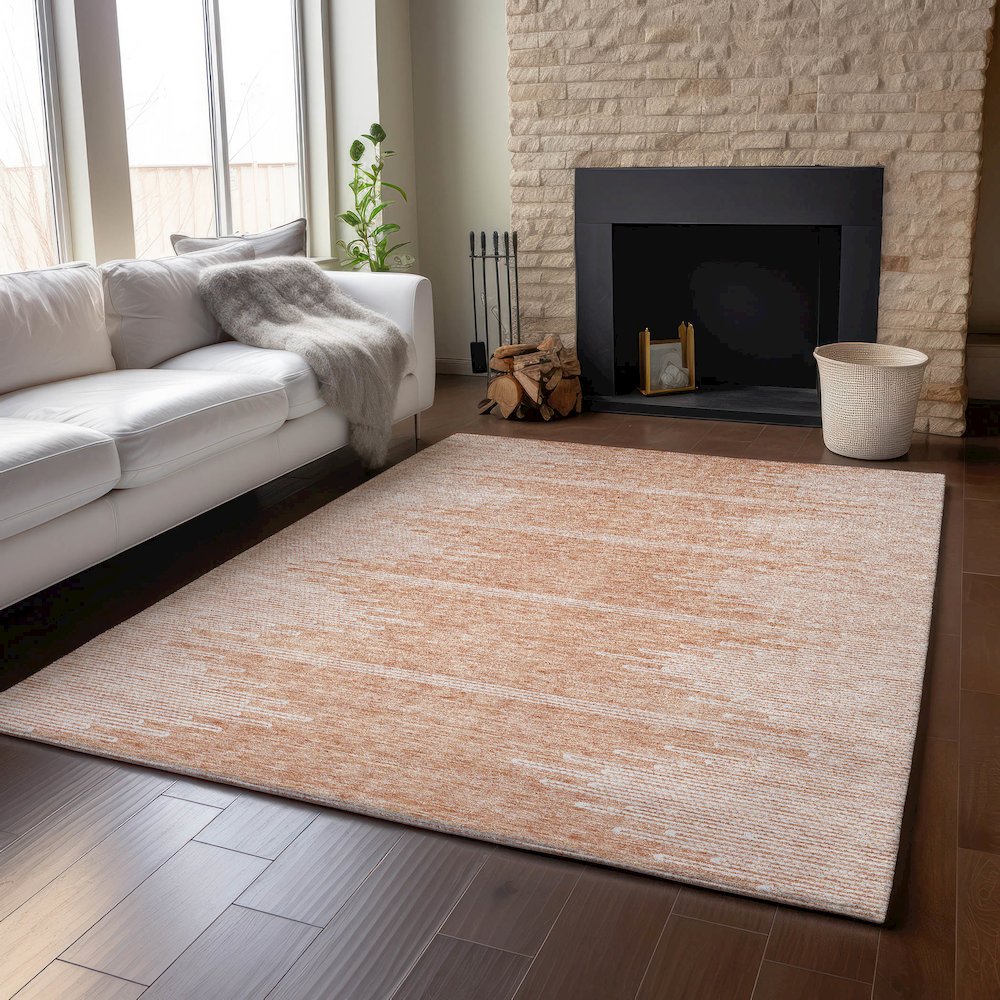 Premium Machine Washable Mayfield  Salmon 3' x 5' Rug. Picture 6