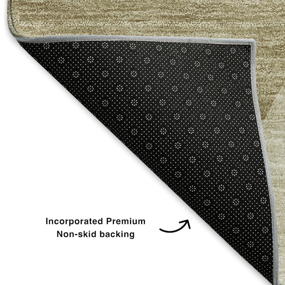 Premium Machine Washable Mayfield  Beige 2'3" x 7'6" Runner Rug. Picture 2