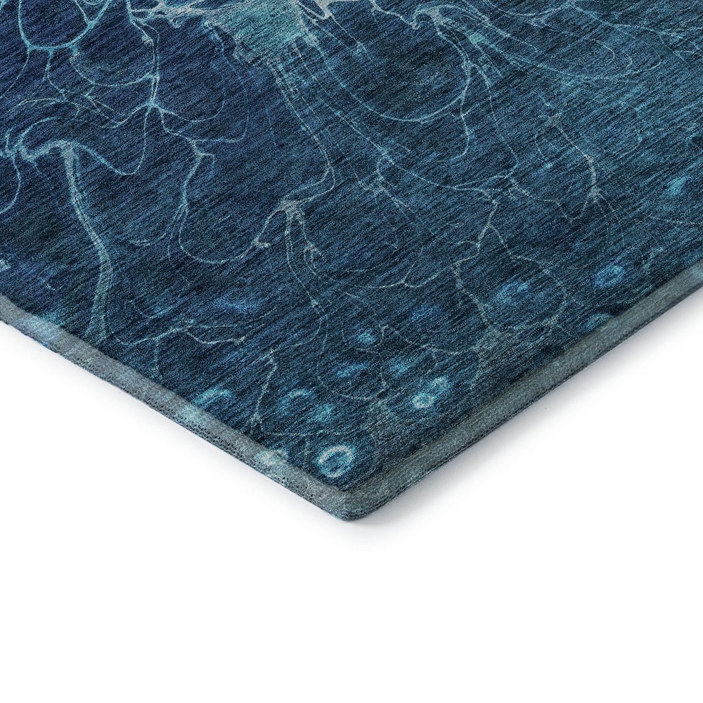 Premium Machine Washable Mayfield AMF652 Navy 2'3" x 7'6" Runner Rug. Picture 3