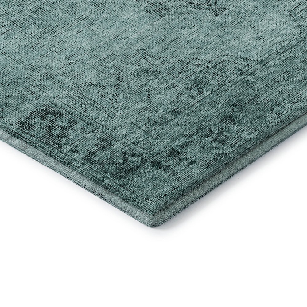 Premium Machine Washable Mayfield AMF658 Teal 2'3" x 7'6" Runner Rug. Picture 3
