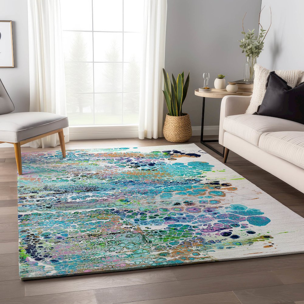 Premium Machine Washable Mayfield  Mermaid 3' x 5' Rug. Picture 5