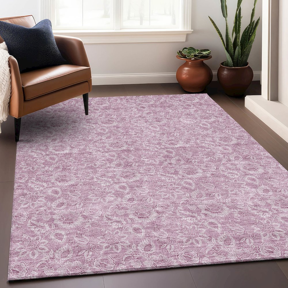 Premium Machine Washable Mayfield AMF662 Blush 3' x 5' Rug. Picture 6