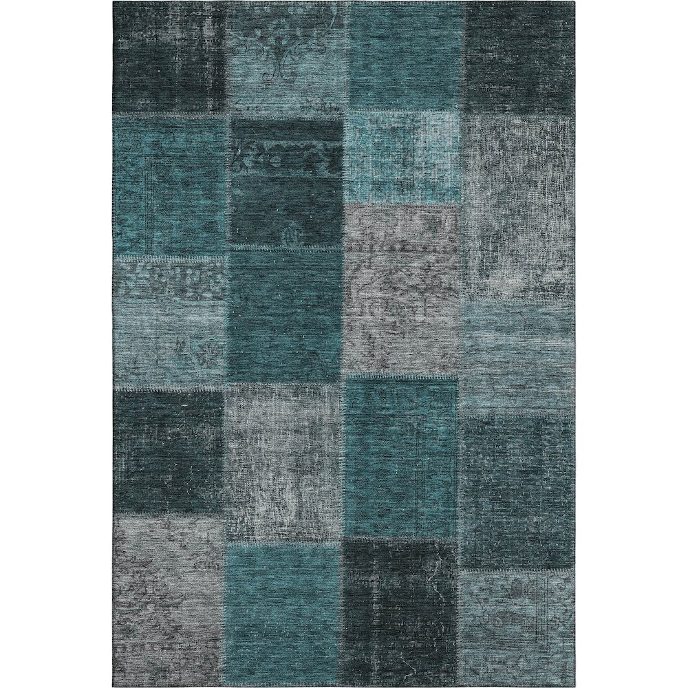 Premium Machine Washable Mayfield AMF663 Teal 3' x 5' Rug. Picture 1