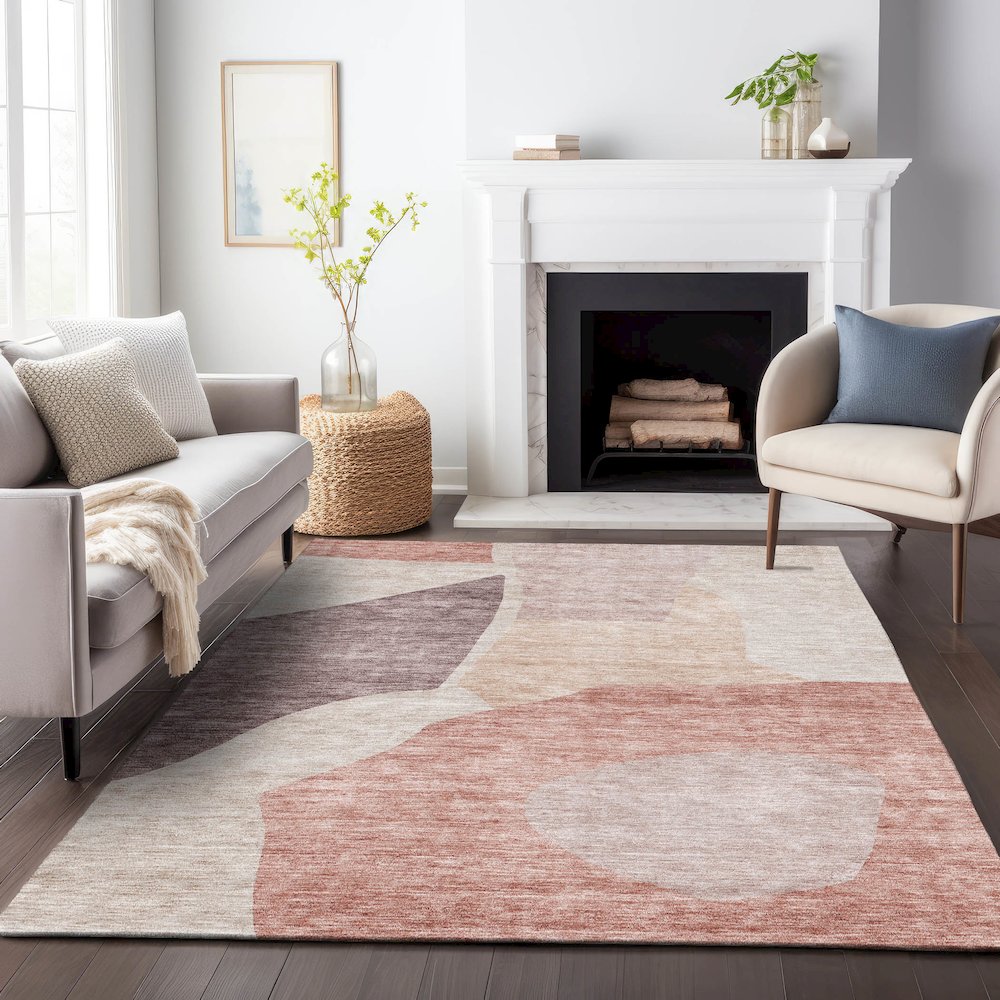 Premium Machine Washable Mayfield AMF665 Blush 3' x 5' Rug. Picture 5