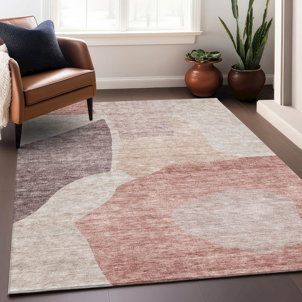 Premium Machine Washable Mayfield AMF665 Blush 3' x 5' Rug. Picture 6