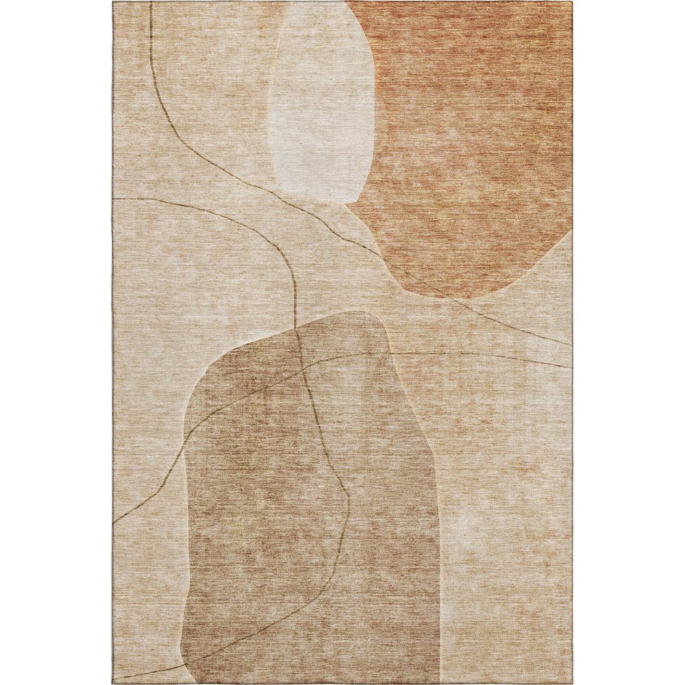 Premium Machine Washable Mayfield AMF672 Paprika 3' x 5' Rug. Picture 1