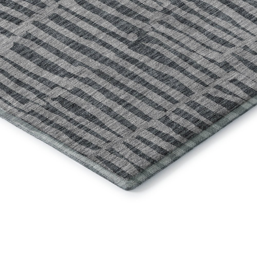 Premium Machine Washable Mayfield AMF674 Charcoal 2'3" x 7'6" Runner Rug. Picture 3