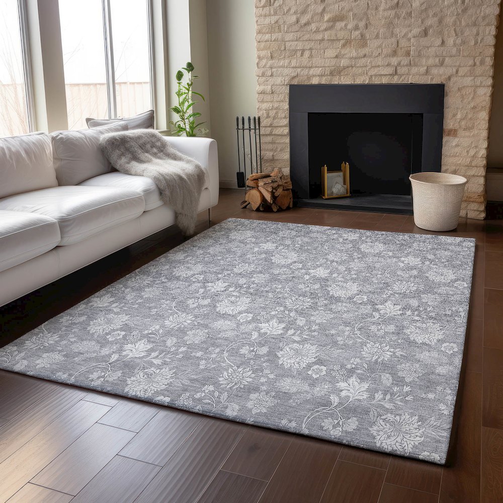 Premium Machine Washable Mayfield AMF681 Gray 3' x 5' Rug. Picture 6