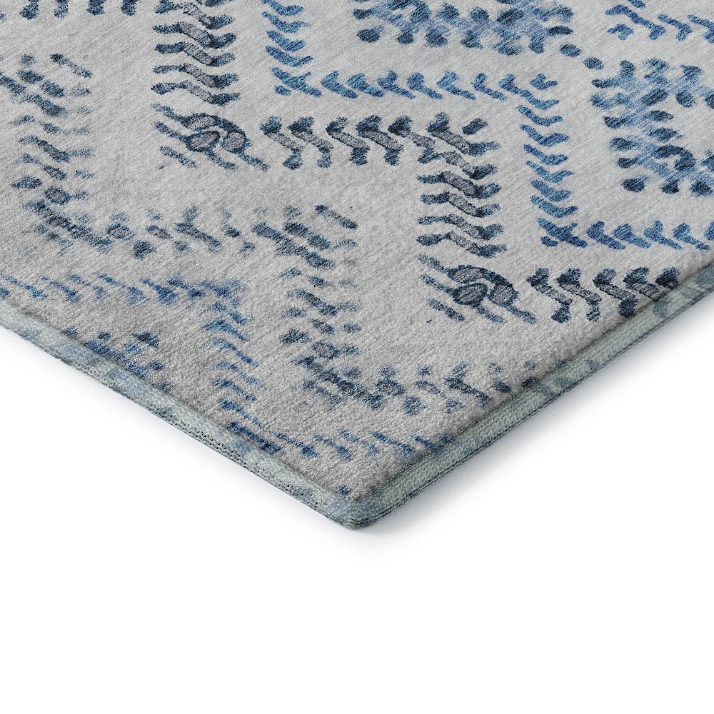 Premium Machine Washable Mayfield AMF684 Blue 2'3" x 7'6" Runner Rug. Picture 3
