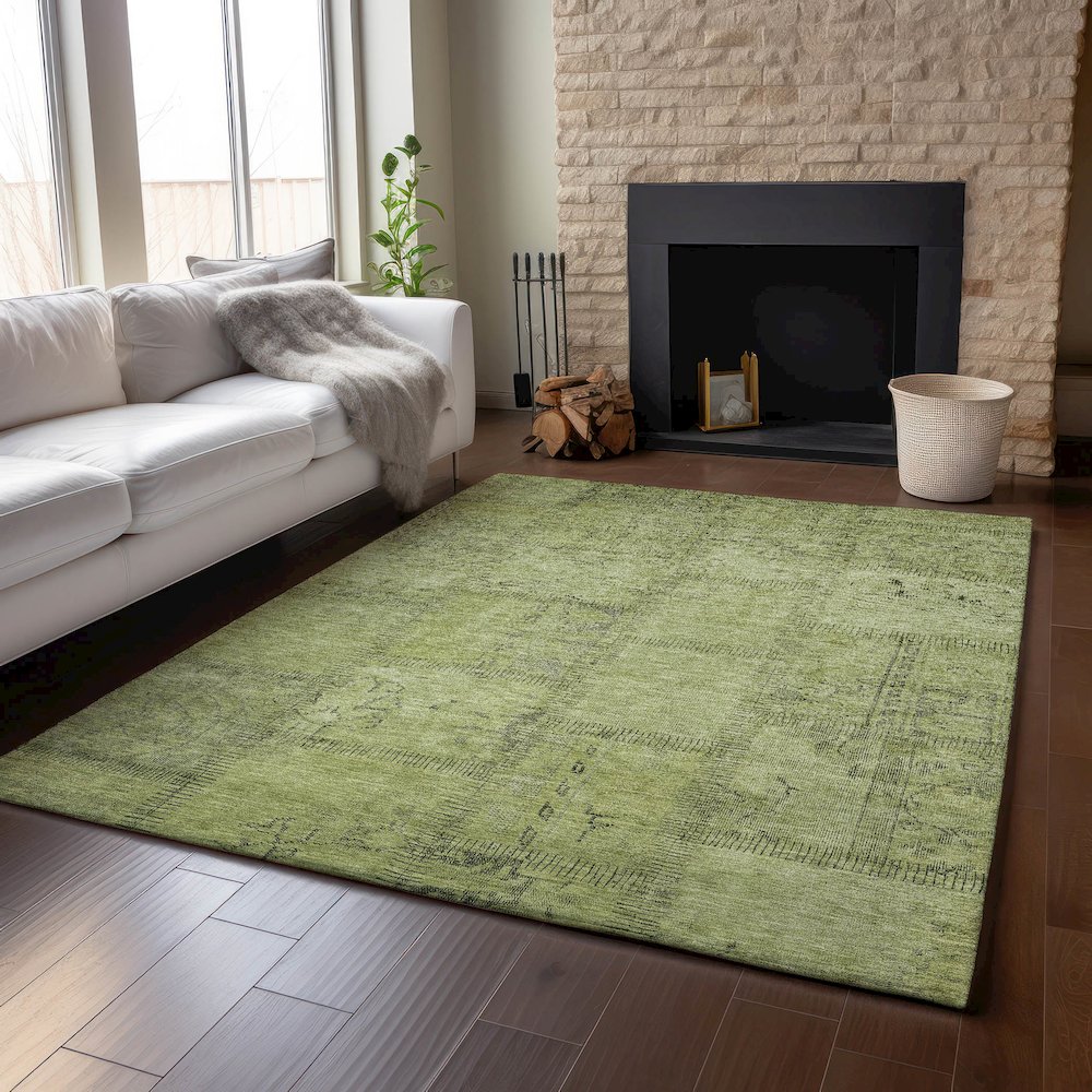 Premium Machine Washable Mayfield AMF685 Fern 3' x 5' Rug. Picture 6