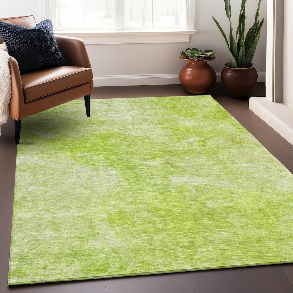 Premium Machine Washable Mayfield AMF688 Aloe 3' x 5' Rug. Picture 6