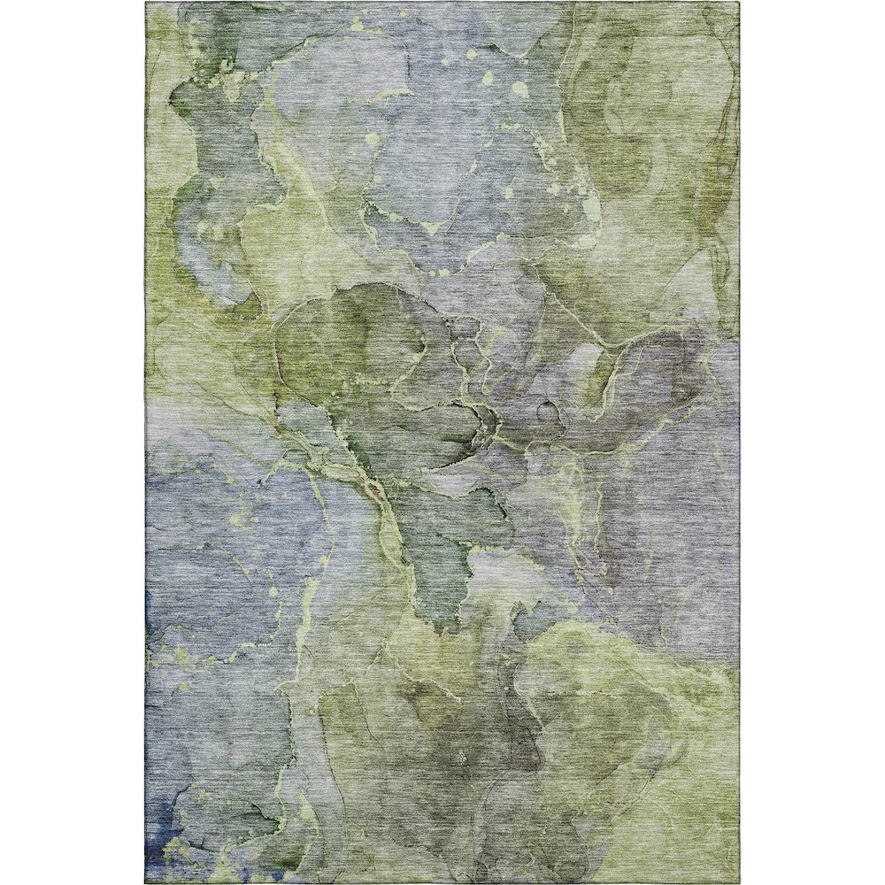 Premium Machine Washable Mayfield AMF689 Olive 3' x 5' Rug. Picture 1