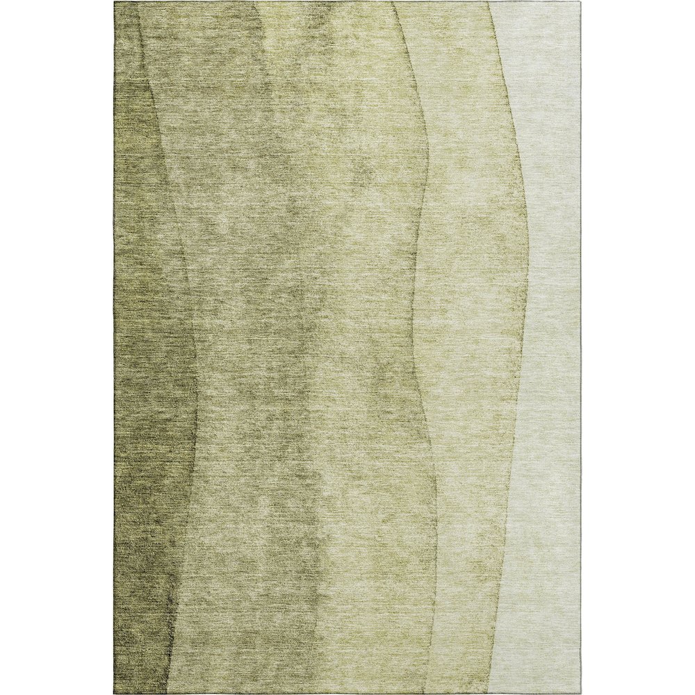 Premium Machine Washable Mayfield AMF690 Olive 3' x 5' Rug. Picture 1