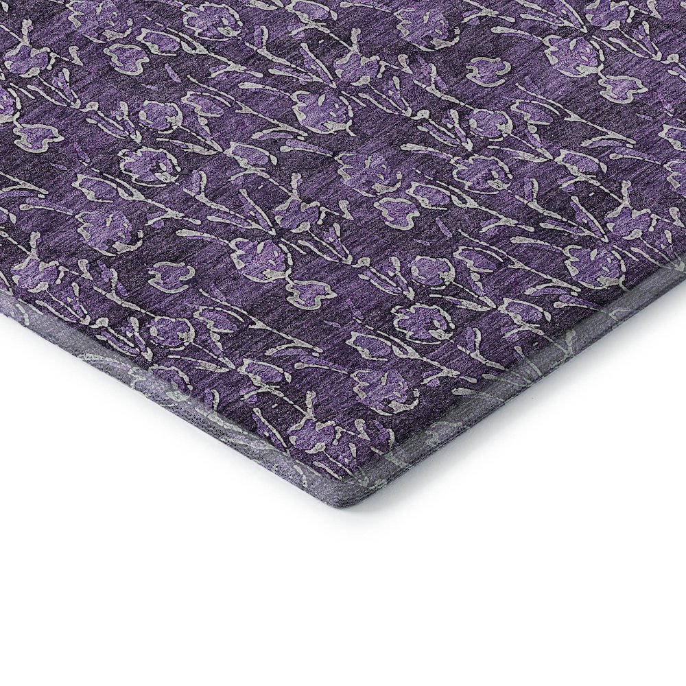 Premium Machine Washable Mayfield AMF692 Purple 2'3" x 7'6" Runner Rug. Picture 3