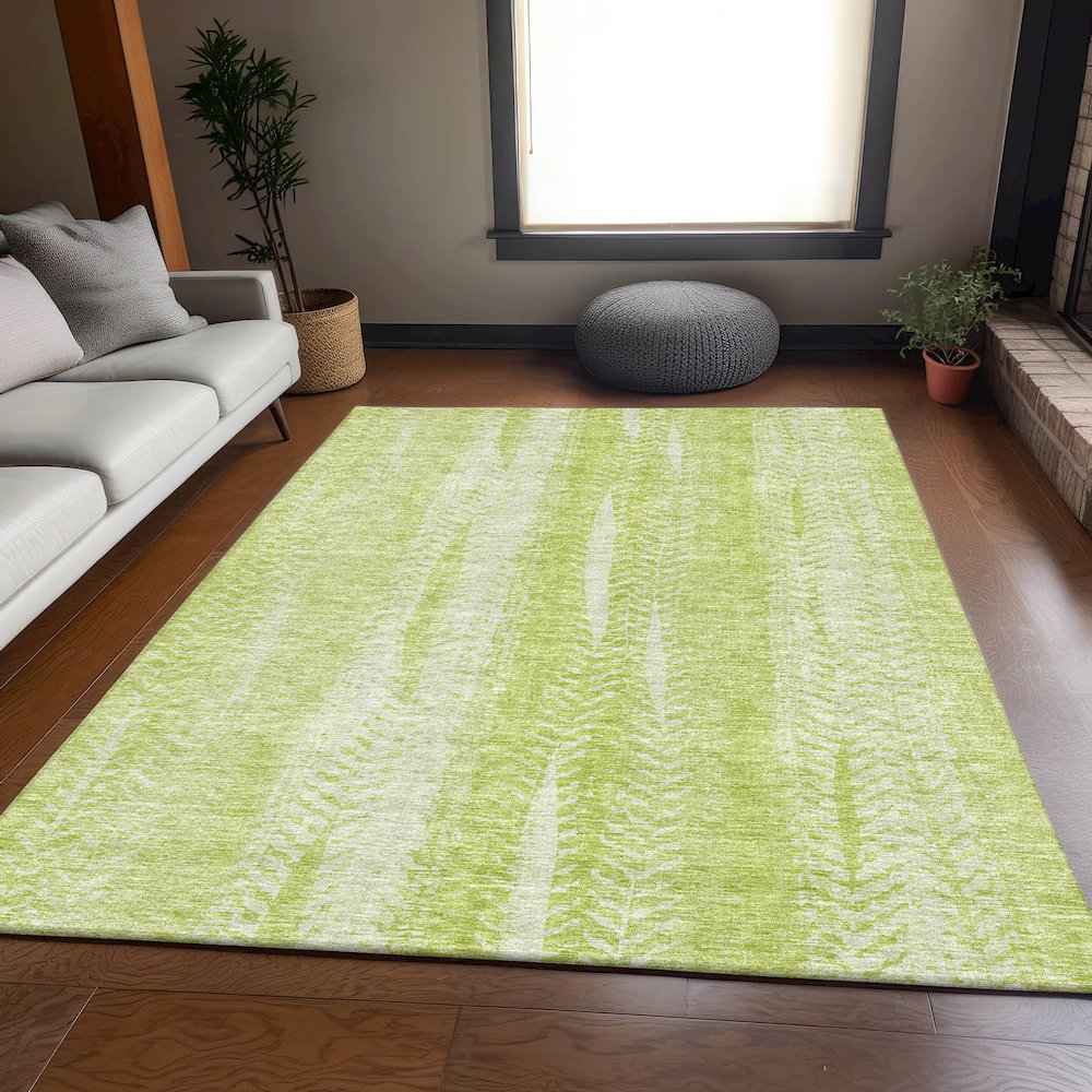 Premium Machine Washable Mayfield AMF694 Aloe 3' x 5' Rug. Picture 5