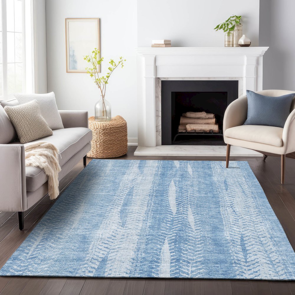 Premium Machine Washable Mayfield AMF694 Sky 3' x 5' Rug. Picture 5