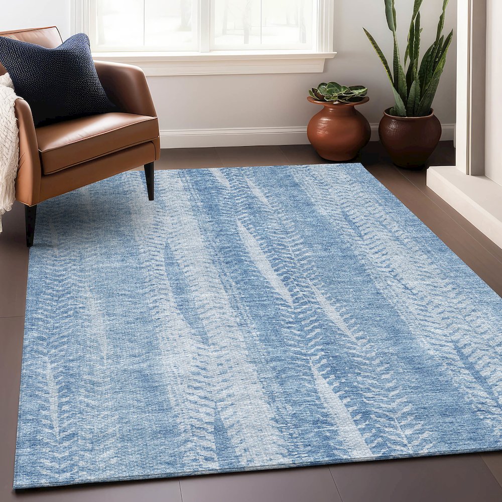 Premium Machine Washable Mayfield AMF694 Sky 3' x 5' Rug. Picture 6