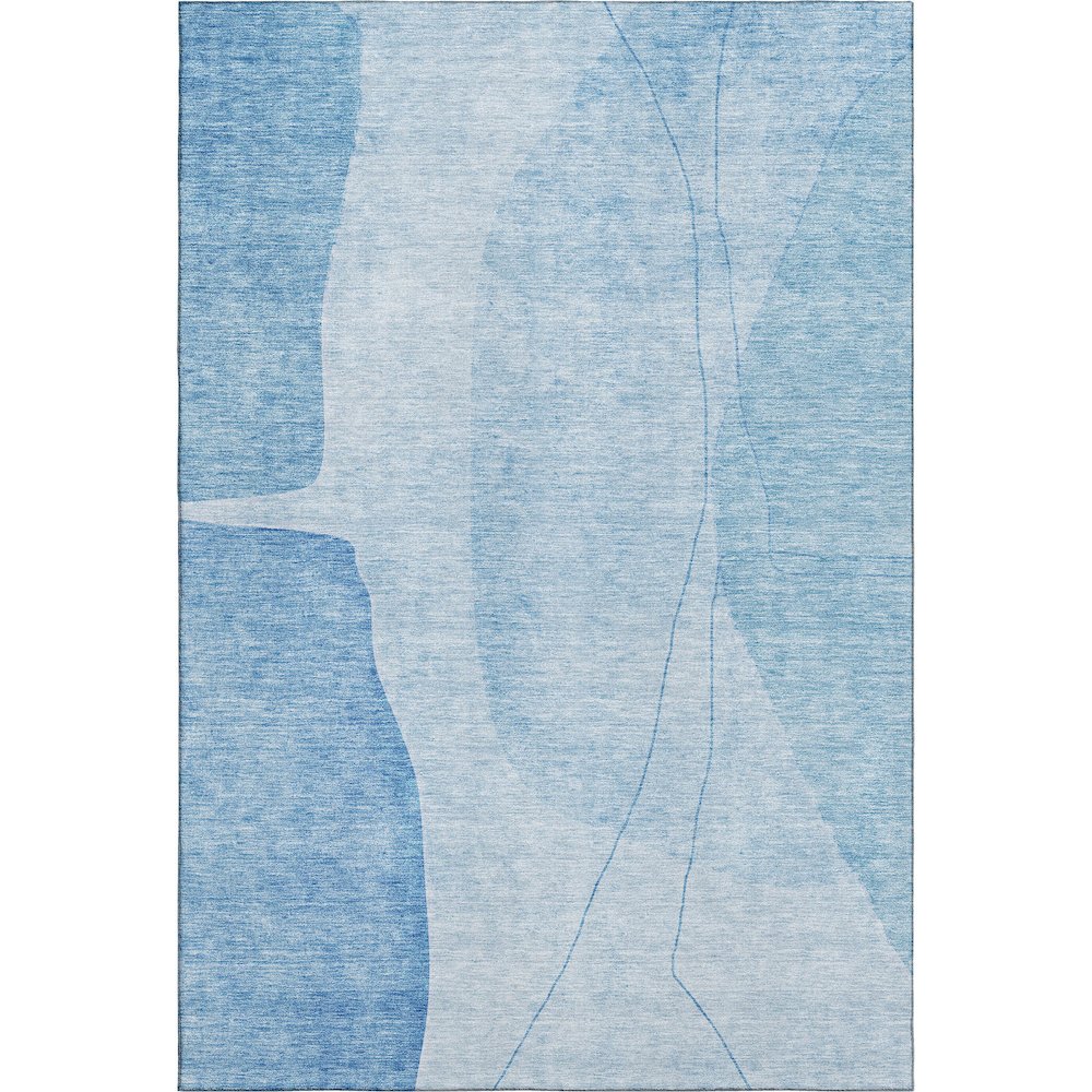 Premium Machine Washable Mayfield AMF696 Blue 3' x 5' Rug. Picture 1