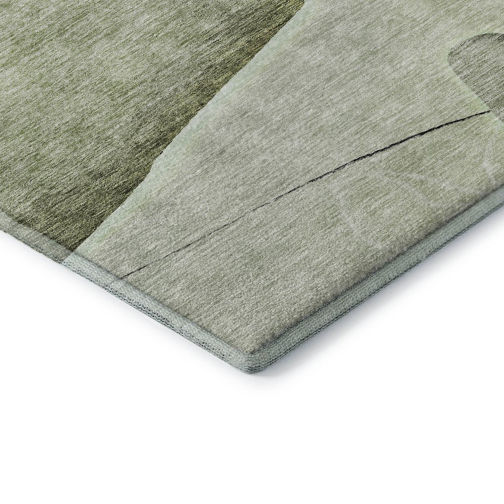 Premium Machine Washable Mayfield AMF700 Aloe 2'3" x 7'6" Runner Rug. Picture 3