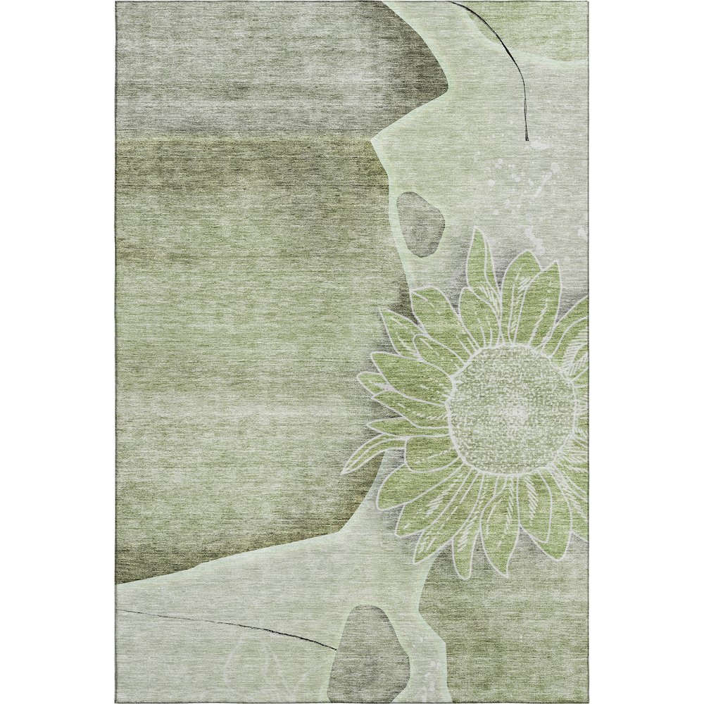 Premium Machine Washable Mayfield AMF700 Aloe 3' x 5' Rug. Picture 1