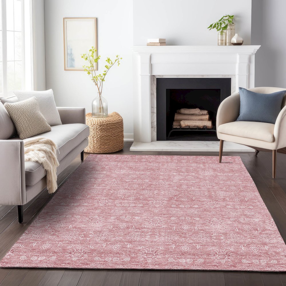 Premium Machine Washable Mayfield AMF703 Blush 3' x 5' Rug. Picture 5