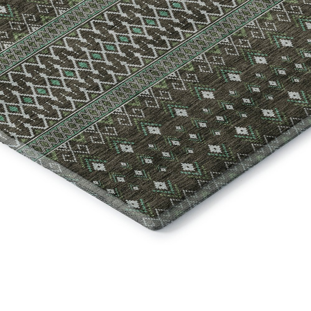 Premium Machine Washable Mayfield AMF708 Brown 2'3" x 7'6" Runner Rug. Picture 3
