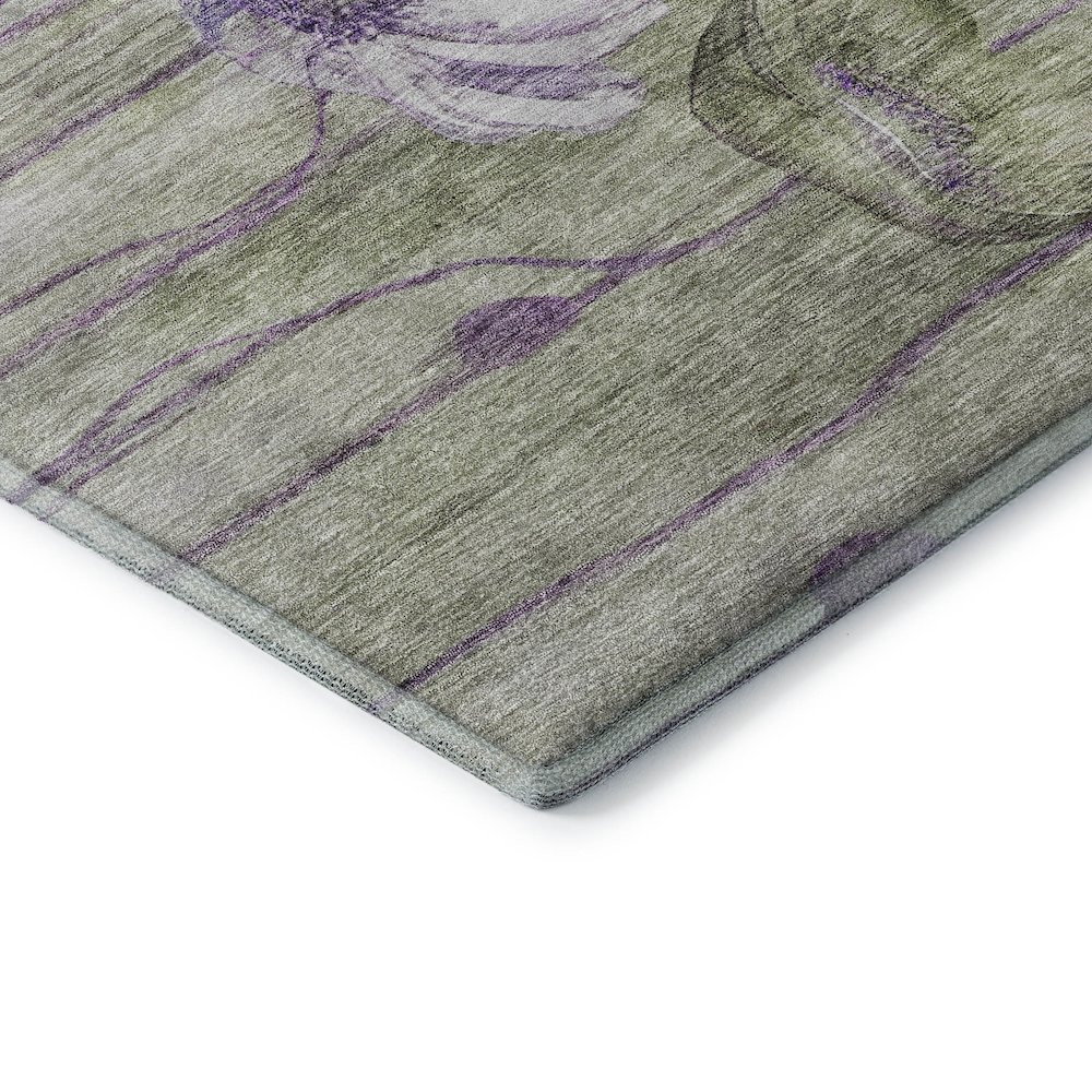 Premium Machine Washable Mayfield AMF712 Purple 2'3" x 7'6" Runner Rug. Picture 3