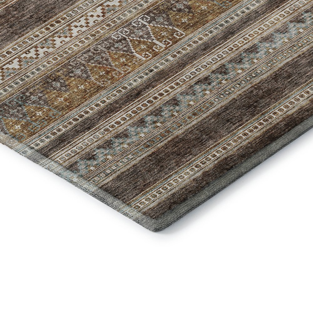 Premium Machine Washable Mayfield AMF714 Chocolate 2'3" x 7'6" Runner Rug. Picture 3